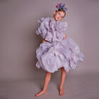 Girls Purple Flower Organza Dress, 1, hi-res