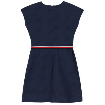 Girls Navy Logo Dress