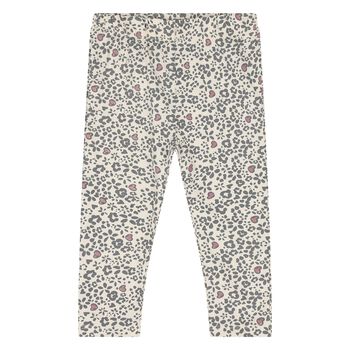 Baby Girls Ivory & Black Heart Leggings