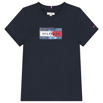 Boys Navy Blue Logo T-Shirt