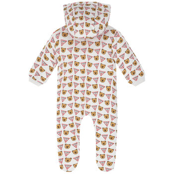 White Bear Logo Padded Babygrow