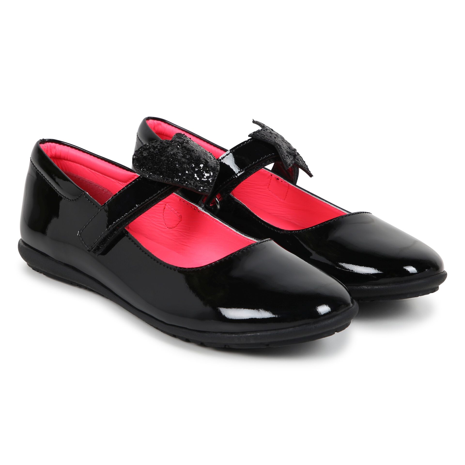 BILLIEBLUSH Girls Black Patent Leather Bar Shoes