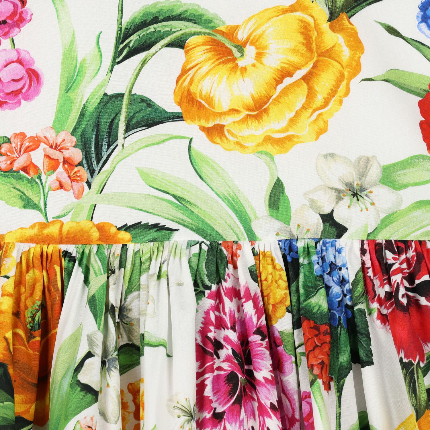 Girls Ivory Floral Dress, 1, hi-res