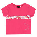 طقم شورت مخطط باللون الزهري للبنات, 1, hi-res