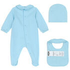 Blue Teddy Bear Logo Babygrow Gift Set, 3, hi-res