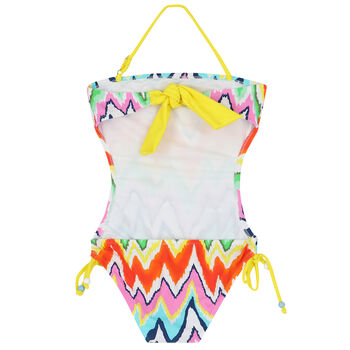 Girls Multi-Colored Zigzag Swimsuit
