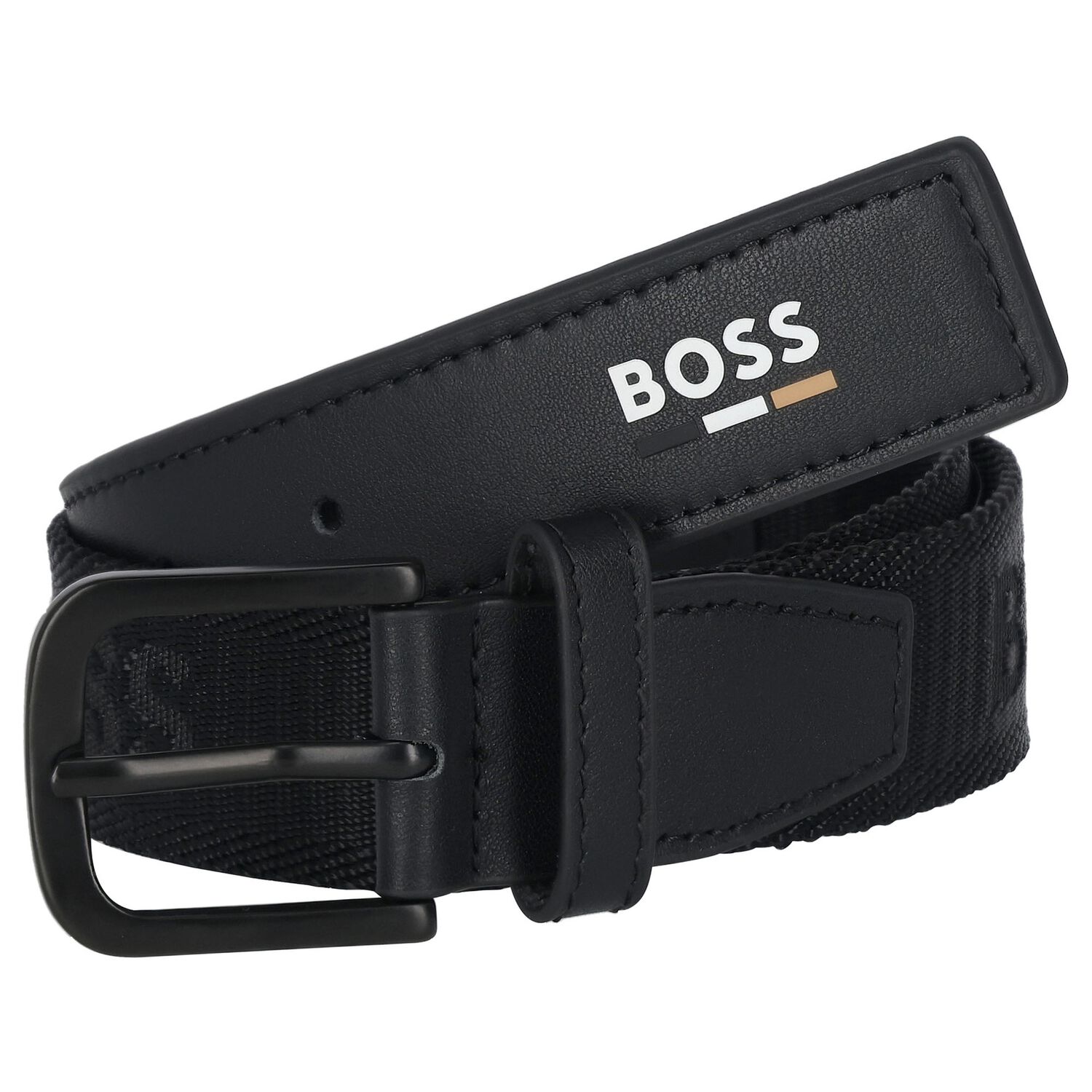 Boys Black Logo Belt, 1, hi-res image number null