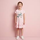 Girls Pink Butterflies Logo Dress, 3, hi-res