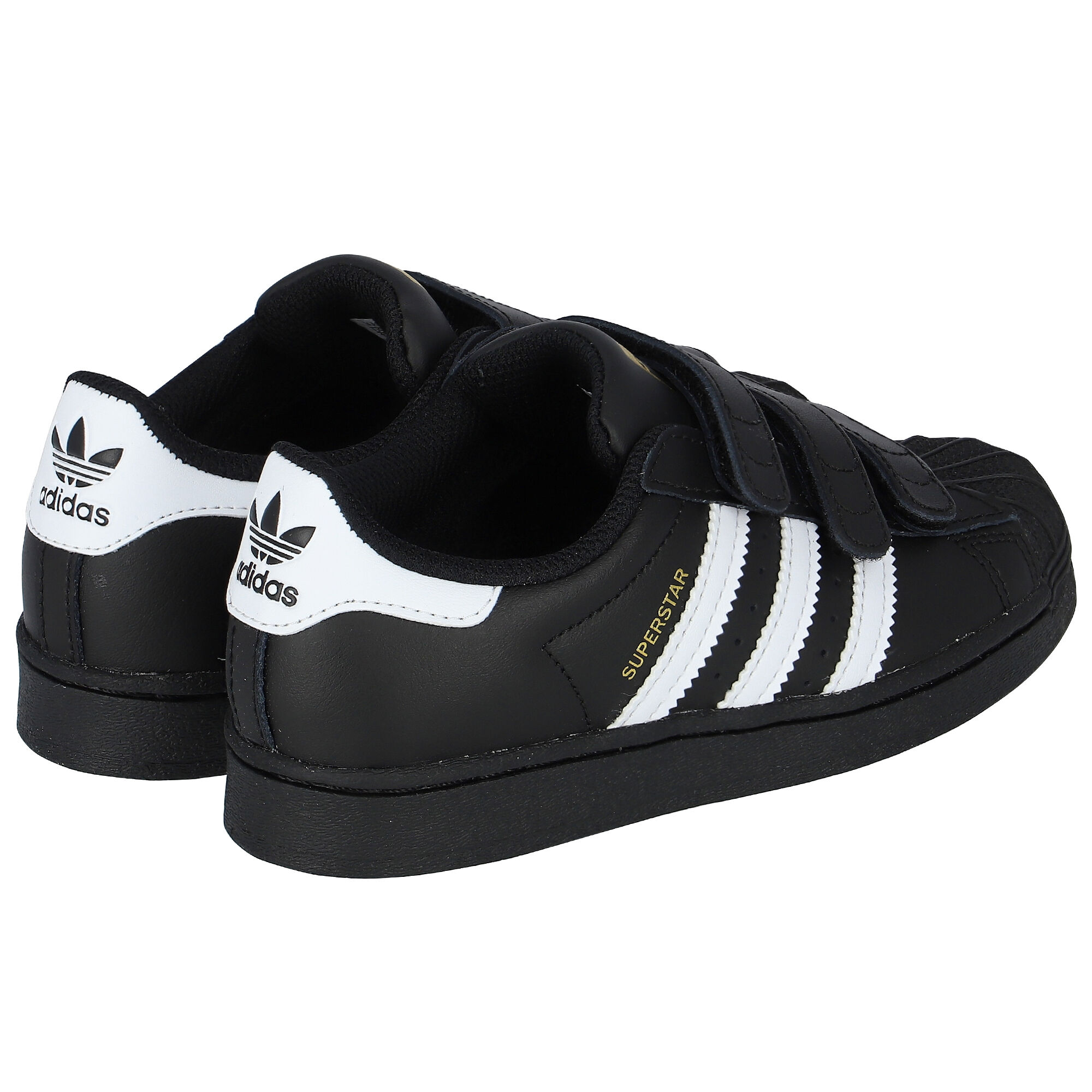 Black adidas superstar trainers on sale