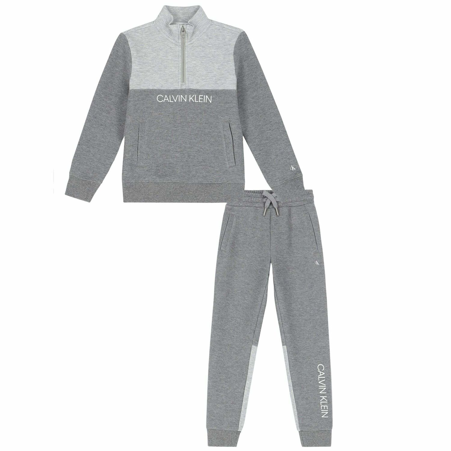 Boys Grey Logo Tracksuit, 1, hi-res