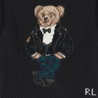Boys Black Polo Bear Knitted Jumper, 1, hi-res