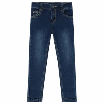 Boys Blue Denim Logo Jeans