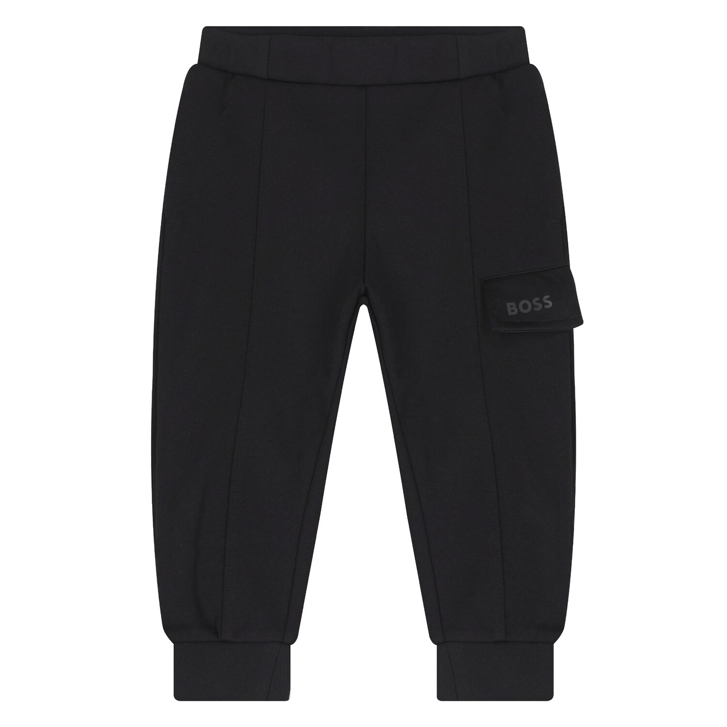 Younger Boys Black Logo Joggers, 1, hi-res