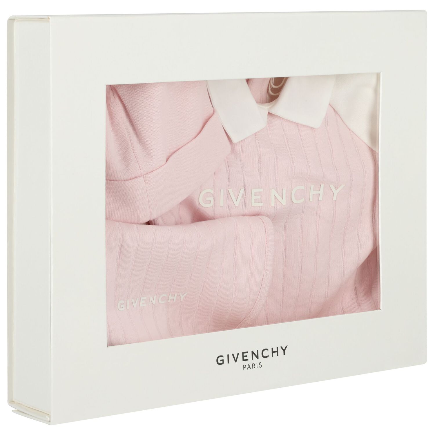 مجموعة هدايا ملابس أطفال وردية وبيضاء بشعار للبنات, 1, hi-res