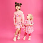 Girls Pink Floral Dress Set, 1, hi-res