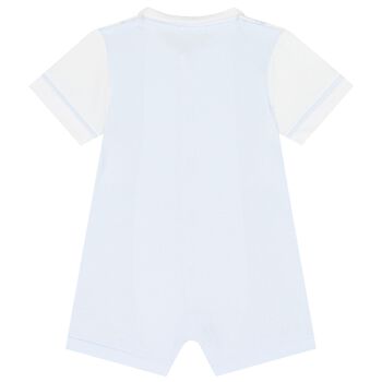 Baby Boys White & Blue Romper