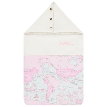 Baby Girls Ivory & Pink Geo Map Baby Nest
