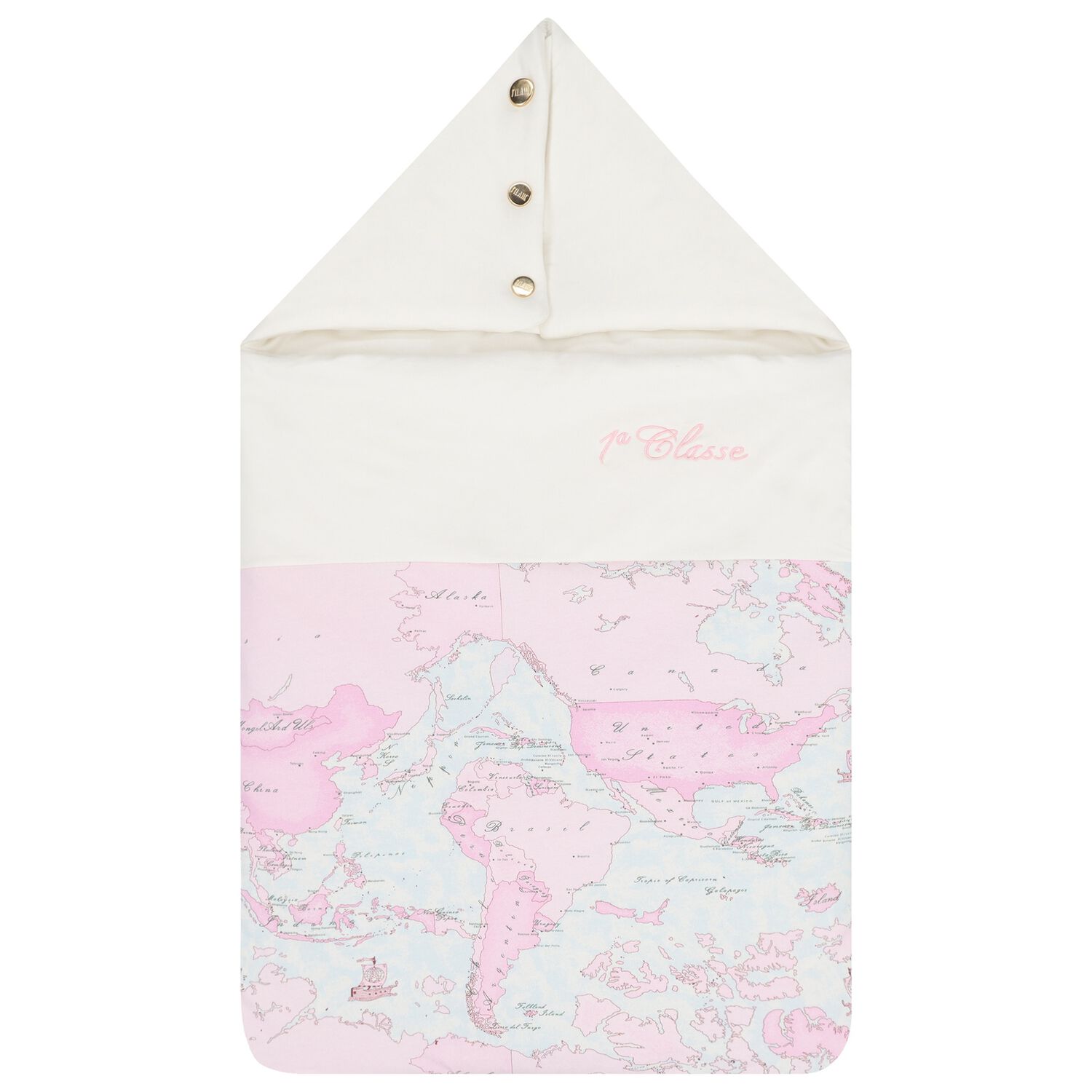 Baby Girls Ivory & Pink Geo Map Baby Nest, 2, hi-res image number null