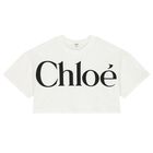 Girls Mini Me White logo T-Shirt, 1, hi-res