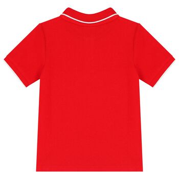 Younger Boys Red Logo Polo Shirt
