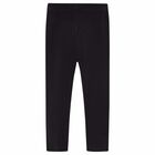 Girls Black Logo Leggings, 4, hi-res