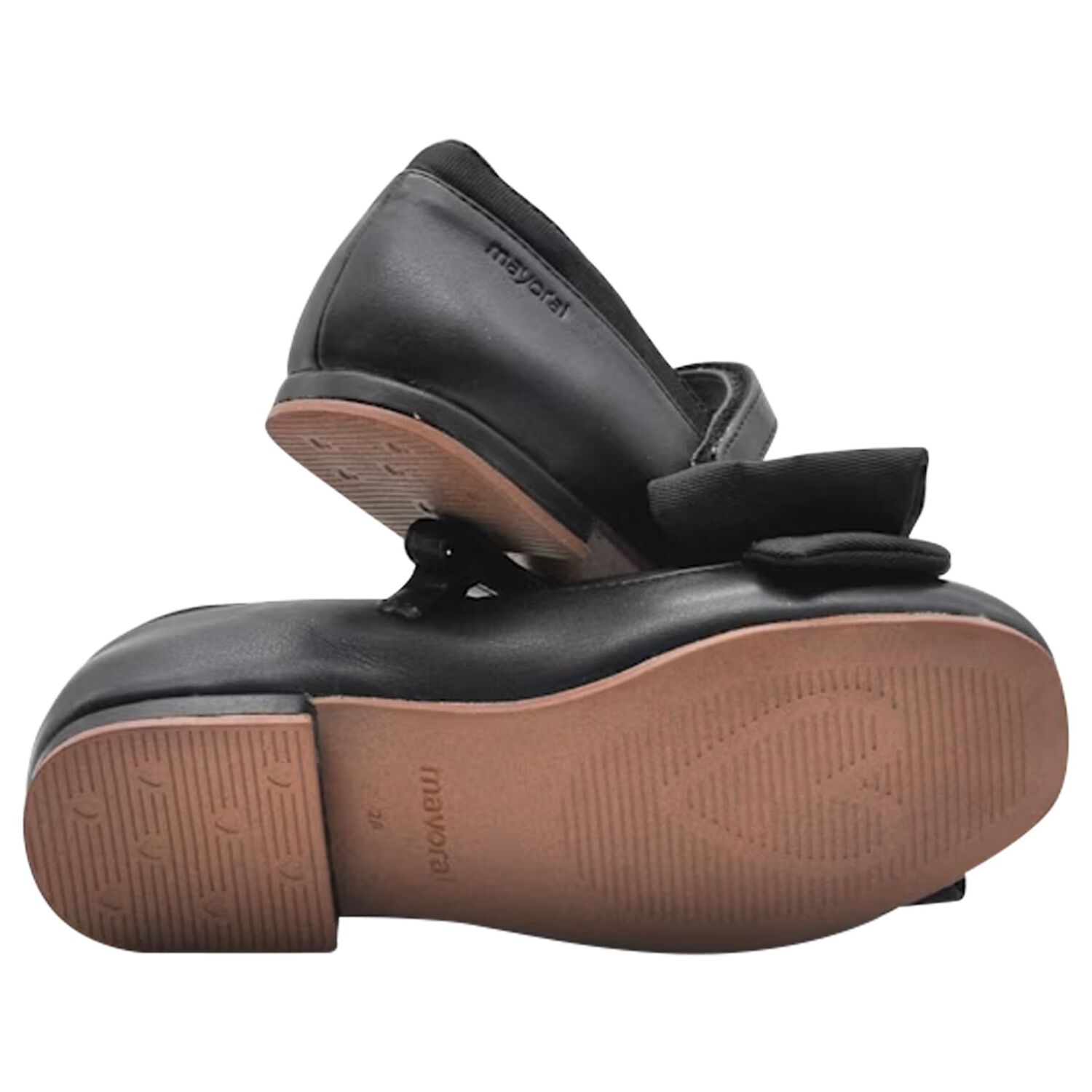 حذاء زهرة أسود للبنات, 1, hi-res