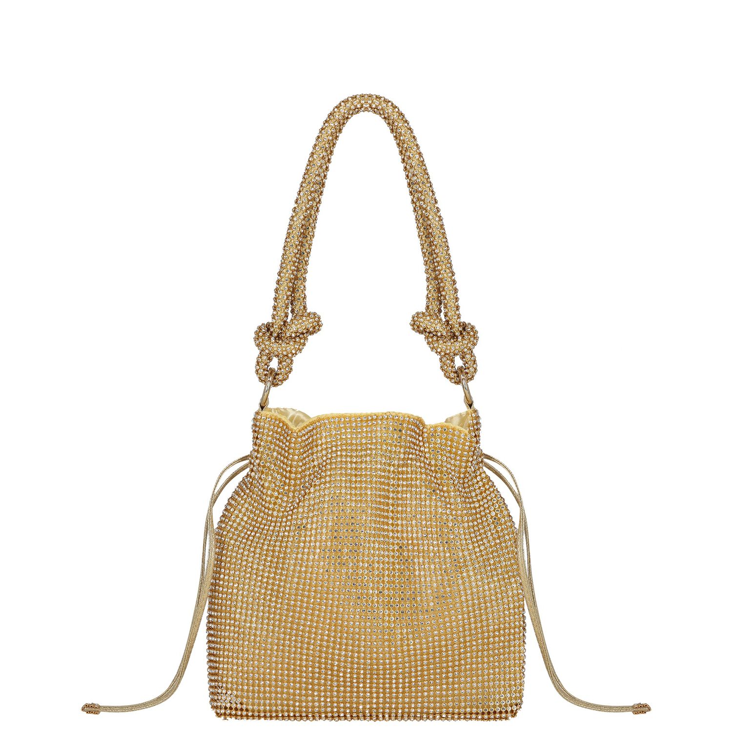 Girls Gold Rhinestones Handbag, 1, hi-res