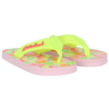 Girls Neon Yellow Flip-Flops