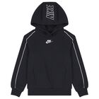 Boys Black Swoosh Logo Tracksuit, 1, hi-res