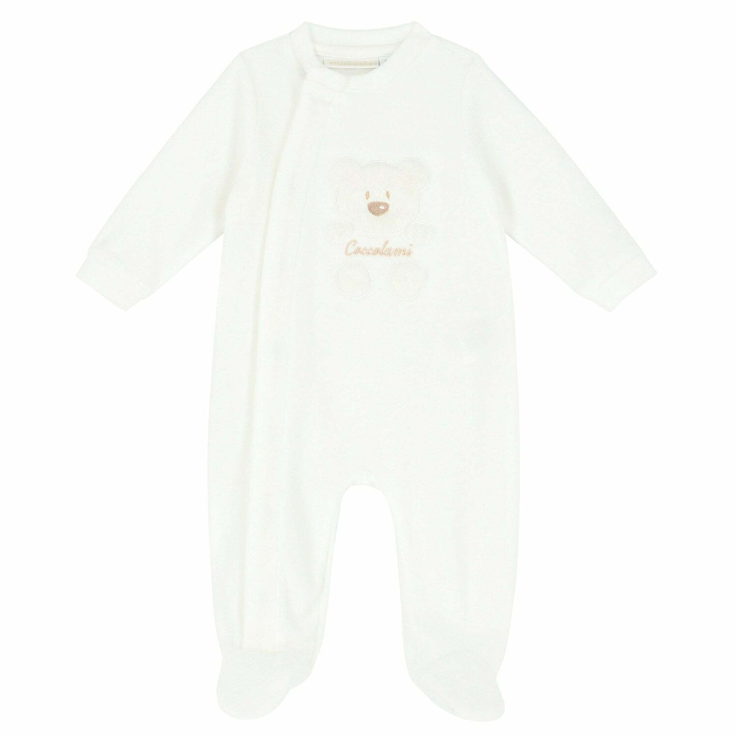Baby Boys Blue Velour Babygrow, 2, hi-res image number null
