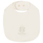 Baby Girls Ivory Logo Bib, 1, hi-res