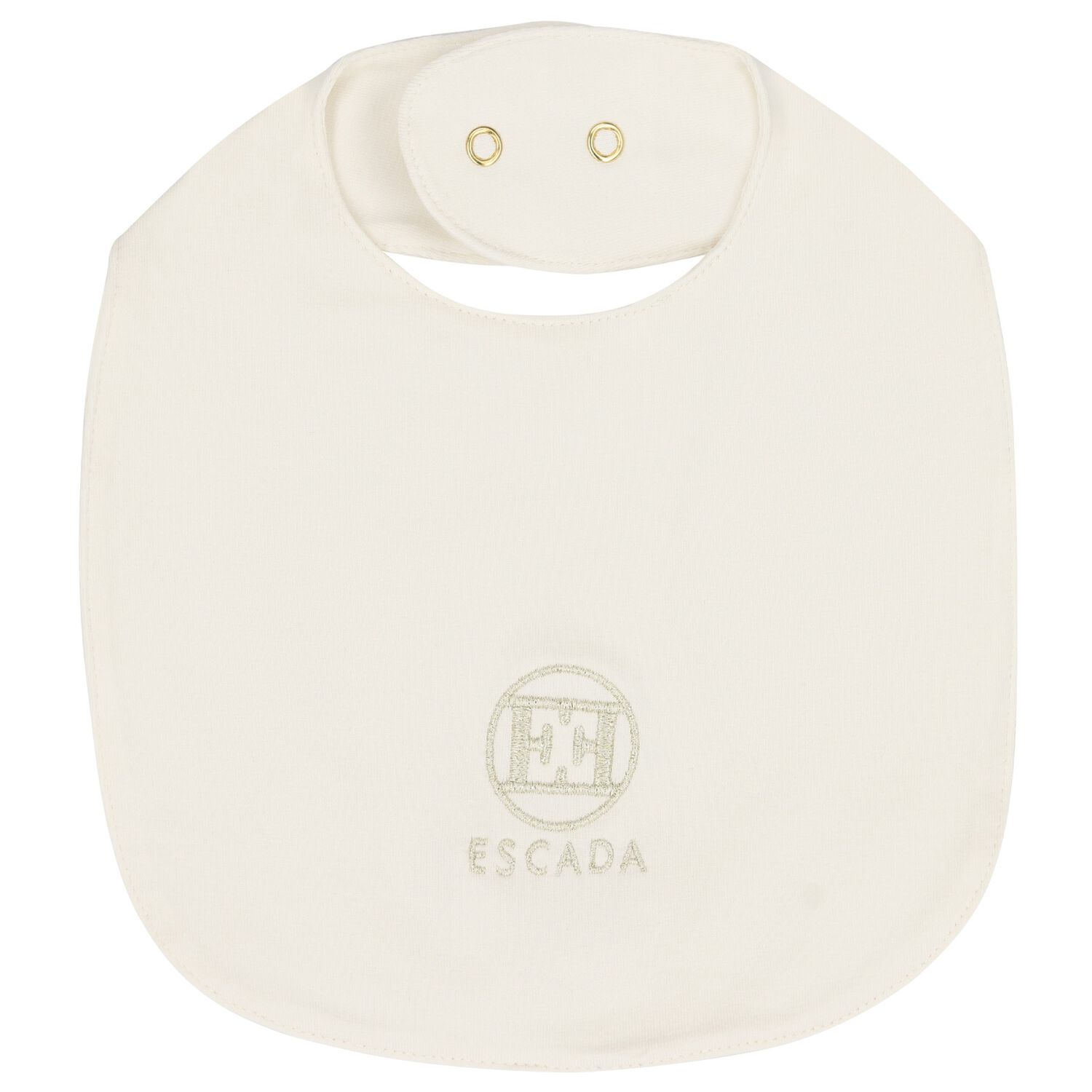 Baby Girls Ivory Logo Bib, 1, hi-res