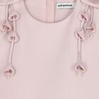 Girls Pink Satin Flower Dress, 1, hi-res