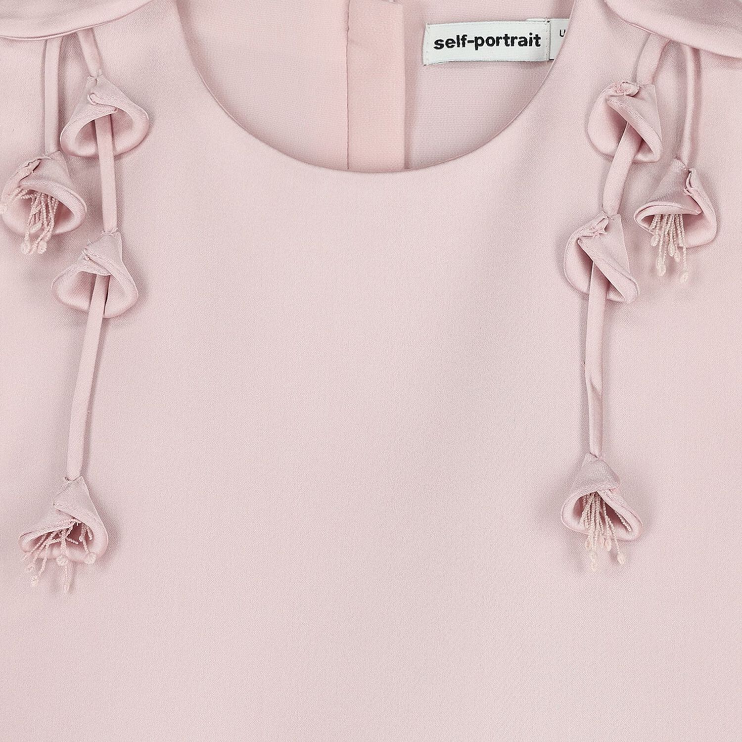 Girls Pink Satin Flower Dress, 1, hi-res