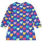 Girls Blue Heart Dress Set, 1, hi-res