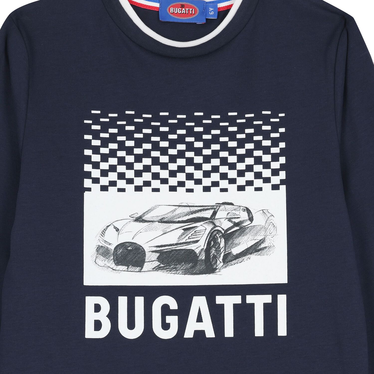 Boys Navy Blue Logo Long Sleeve Top, 1, hi-res