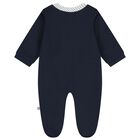 Baby Boys Navy Blue Logo Babygrow, 3, hi-res