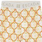 طقم بنات بنطلون بالشعار باللون الأبيض والبيج, 1, hi-res