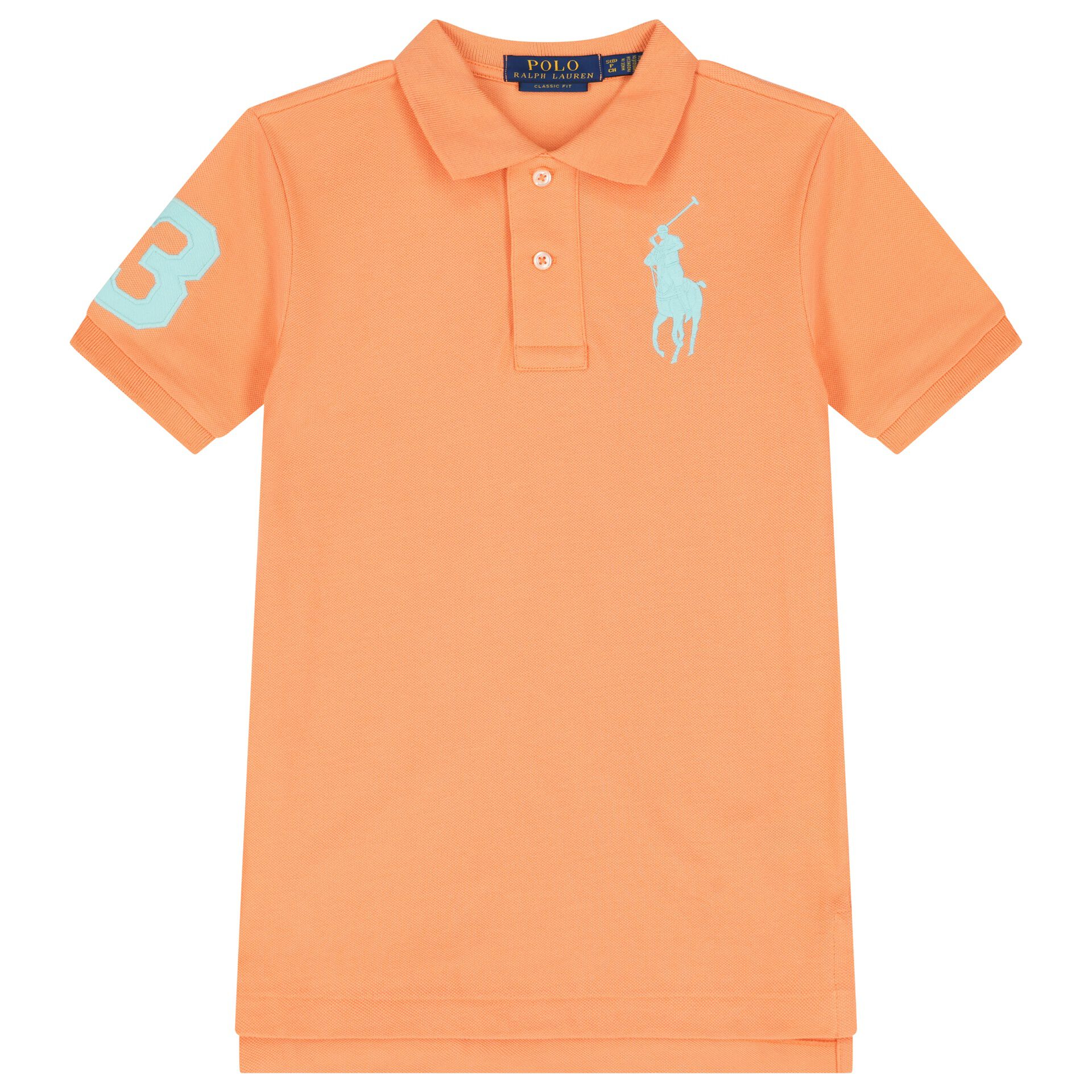 Ralph Lauren Boys Orange Logo Polo Shirt | Junior Couture USA
