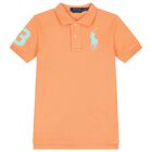 Boys Orange Logo Polo Shirt, 2, hi-res