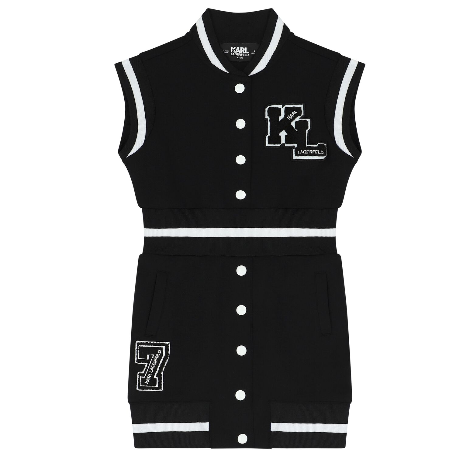 Girls Mini-Me Black Logo Dress, 1, hi-res