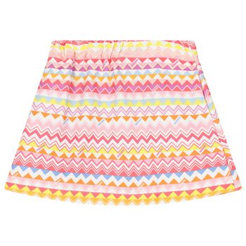 Girls Multi-Coloured Zig Zag Logo Skirt