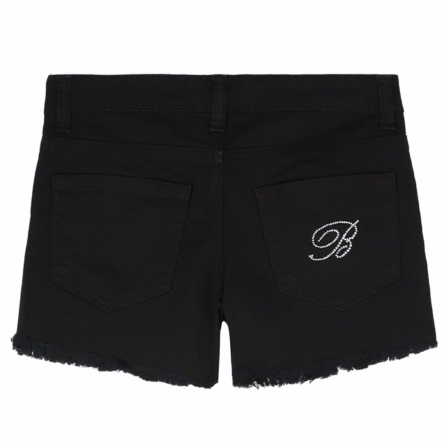 Girls Black Embellished Shorts, 2, hi-res image number null