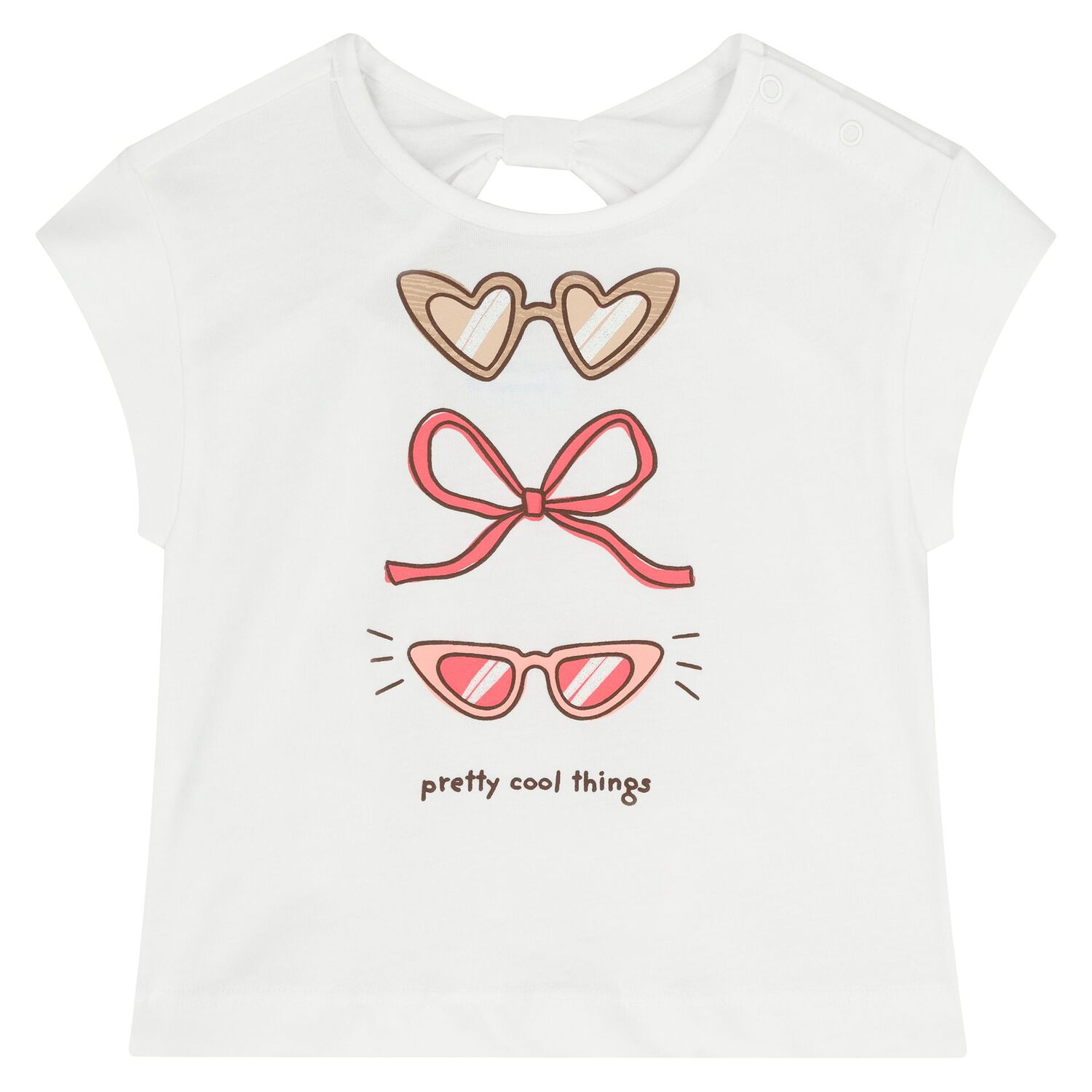 Younger Girls White & Pink Leggings Set, 2, hi-res