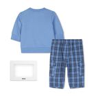 Baby Boys Blue Logo Trouser Set, 1, hi-res