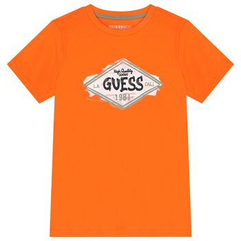 Boys Orange Logo T-Shirt