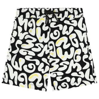 Boys Black & White Logo Shorts