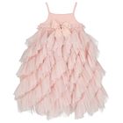 Girls Pink Tulle Ruffles Dress, 2, hi-res