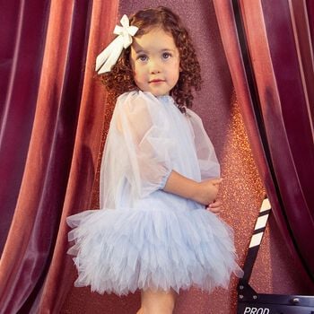 Baby Girls Blue Pearl Tulle Dress
