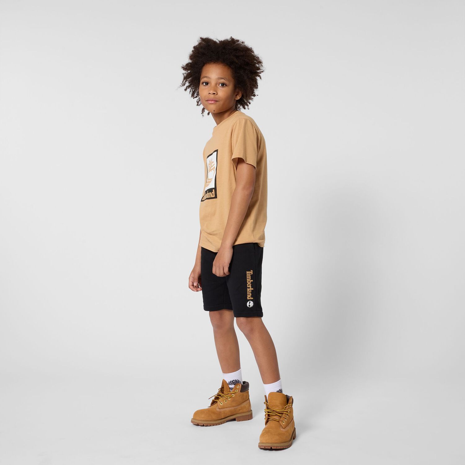 Boys Beige Logo T-Shirt, 3, hi-res